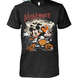 Disney Mickey And Minnie Mouse Nightmare On Main Street Wish You Were Here Halloween T Shirt