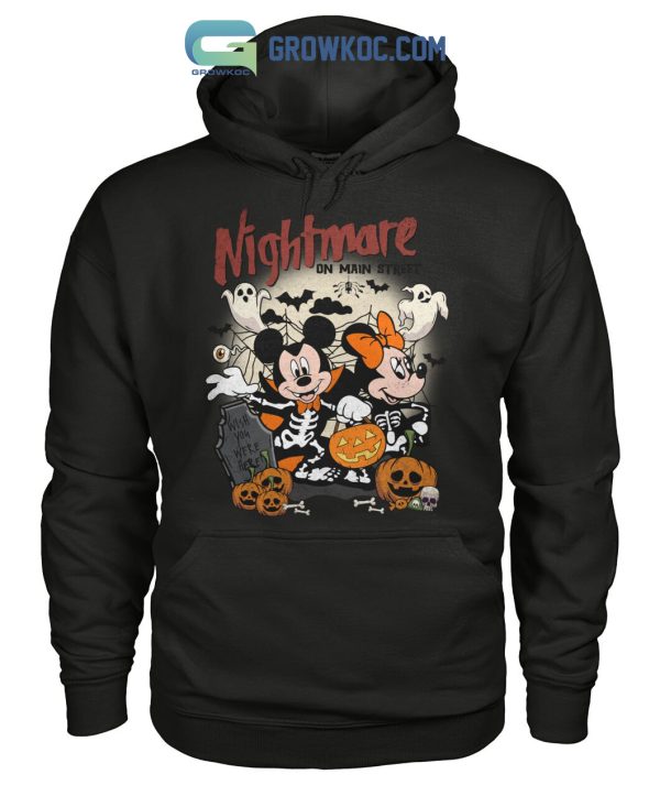 Disney Mickey And Minnie Mouse Nightmare On Main Street Wish You Were Here Halloween T Shirt