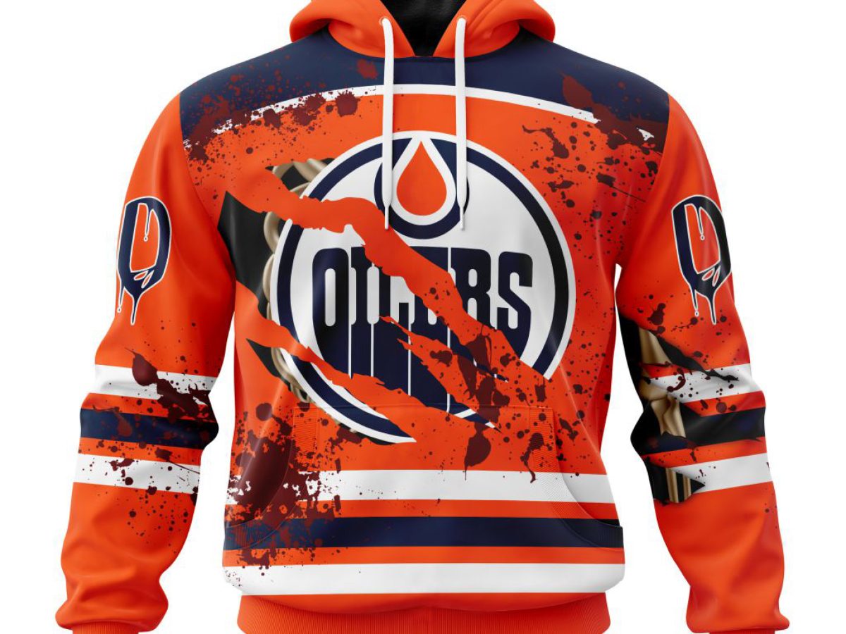 Printify Edmonton Oilers Vintage NHL Hoodie Orange / 2XL