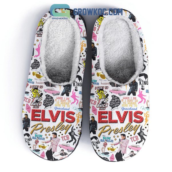 Elvis Presley When I Die If I Don’t Go to Heaven Send Me To Graceland House Slippers
