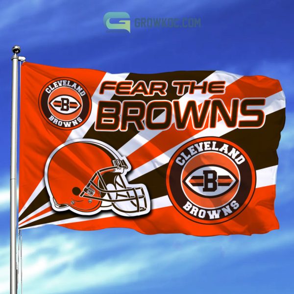 Fear The Cleveland Browns NFL House Garden Flag