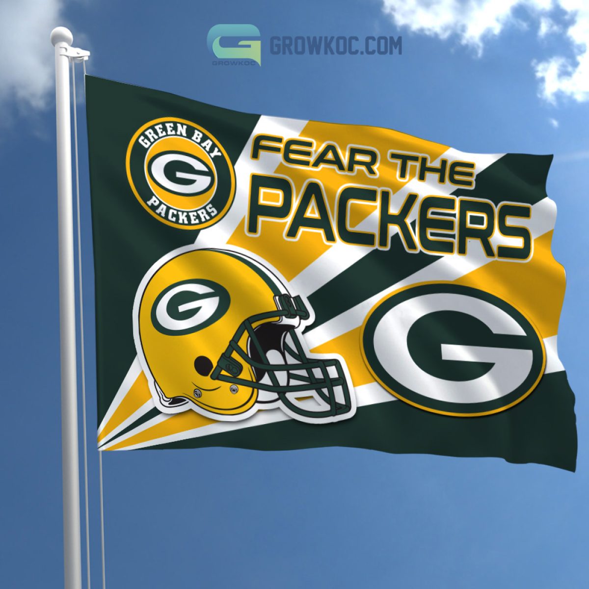 Fear The Green Bay Packers NFL House Garden Flag - Growkoc