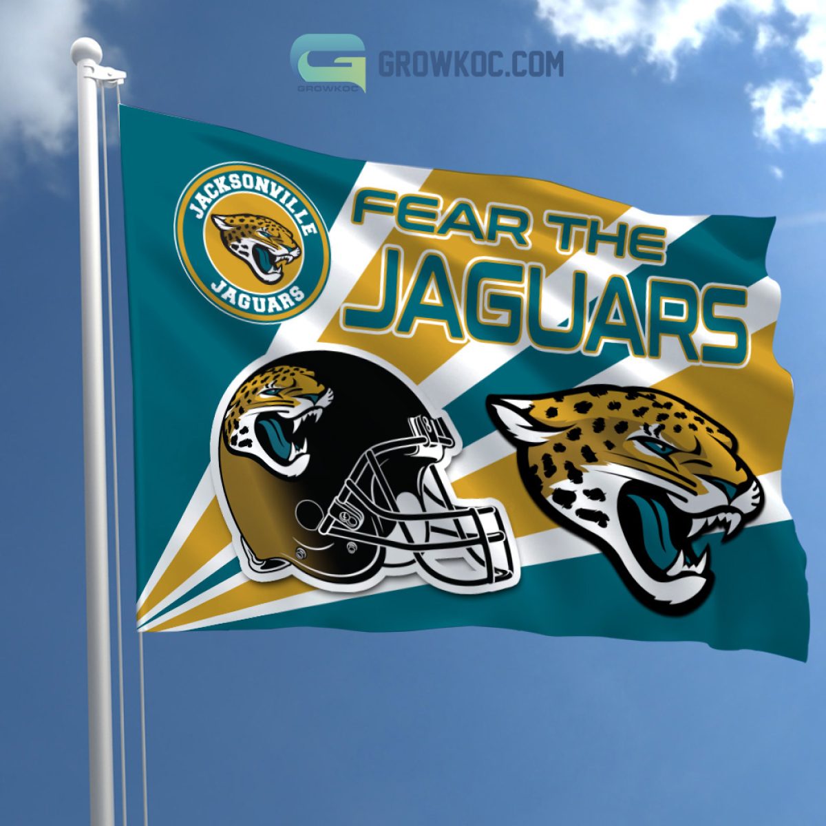 Fear The Jacksonville Jaguars NFL House Garden Flag - Growkoc