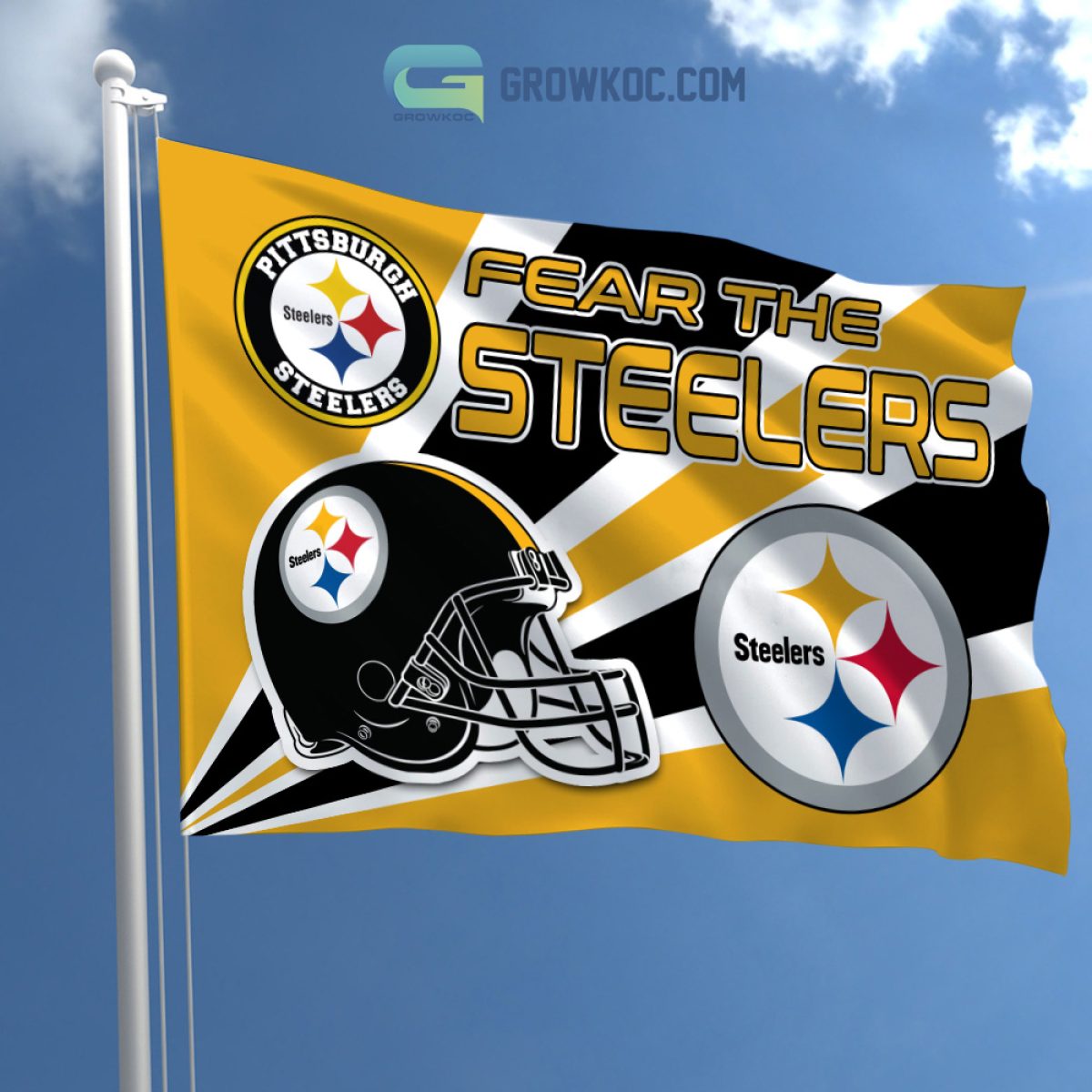 Pittsburgh Steelers Wood Flag - Steelers Fan Art - Pittsburgh