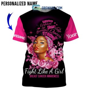 Fight Like A Girl Breast Cancer Awareness Personalized Hoodie T Shirt