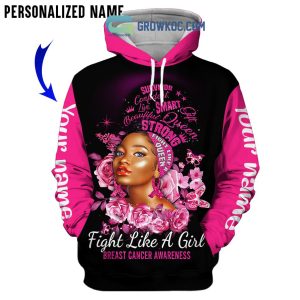 Fight Like A Queen Breast Cancer Custom Name Hoodie Leggings Set