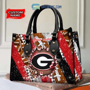Georgia Bulldogs Personalized Diamond Design Women Handbags and Woman Purse Wallet