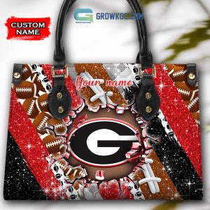 Georgia Bulldogs Personalized Diamond Design Women Handbags and Woman Purse Wallet