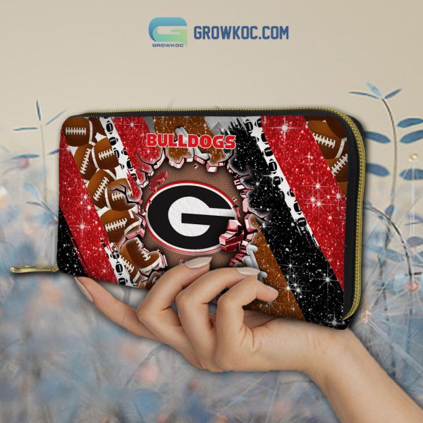 Georgia Bulldogs Personalized Diamond Design Women Handbags and Woman Purse Wallet