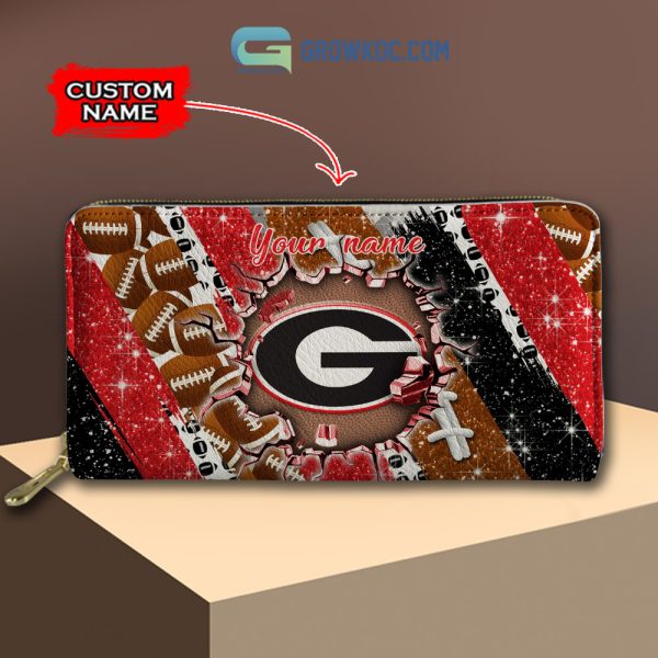 Georgia Bulldogs Personalized Diamond Design Women Handbags and Woman Purse Wallet