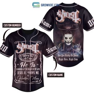 Ghost He Is Darkness At The Heart Of My Love Jesus He Knows Me Is Hunter's Moon Personalized Baseball Jersey