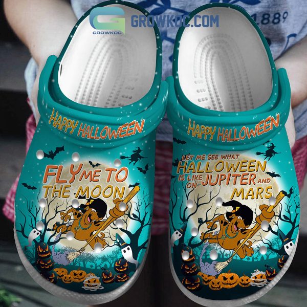 Happy Halloween Fly Me To The Moon Scooby Doo Clogs Crocs