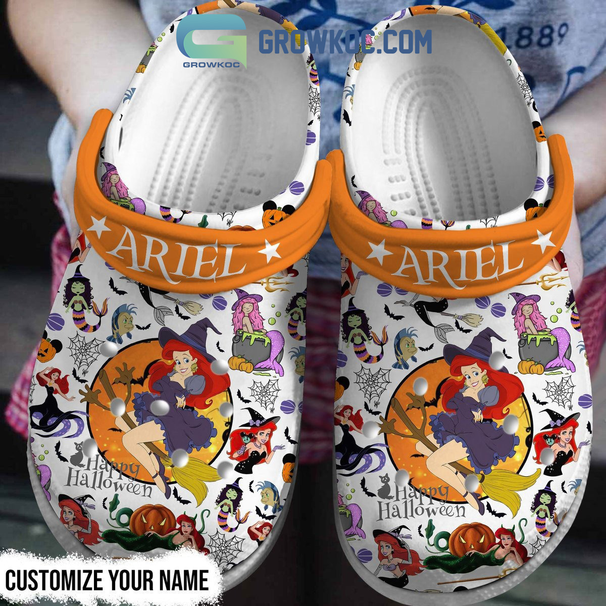 Happy Halloween Witch Ariel Personalized Clogs Crocs