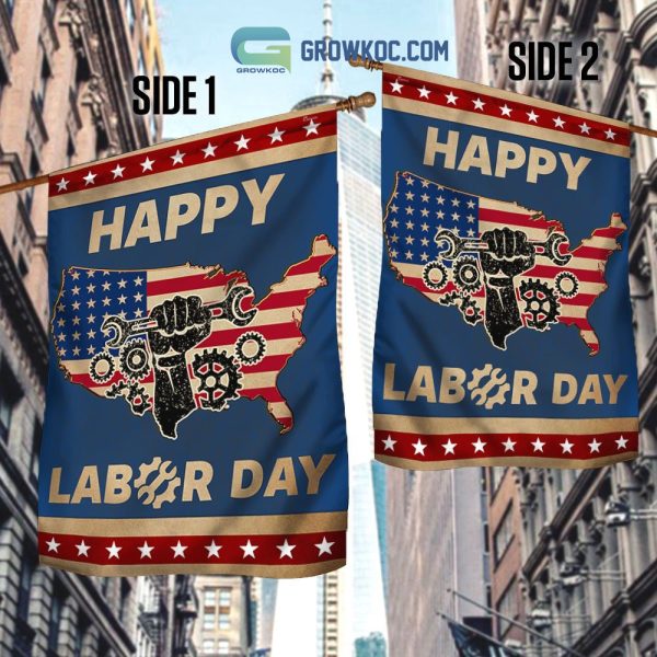 Happy Labor Day American House Garden Flag