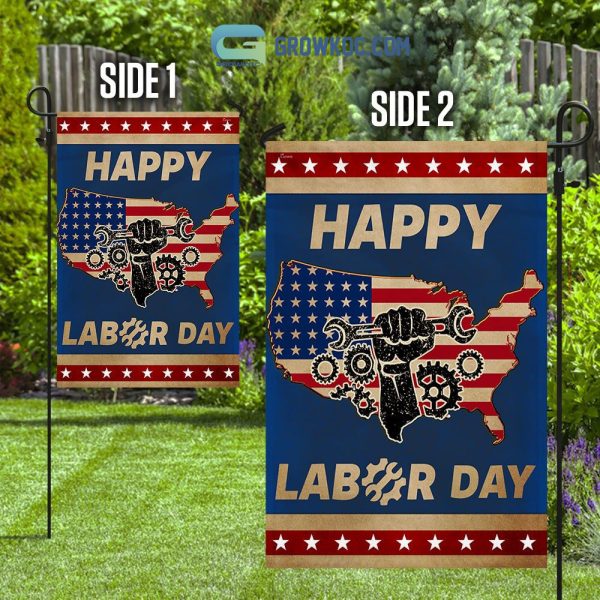 Happy Labor Day American House Garden Flag