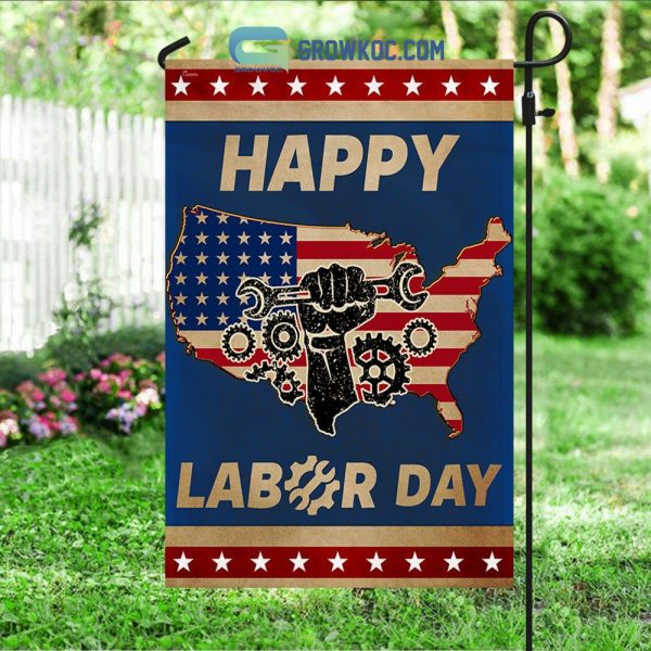 Happy Labor Day American House Garden Flag