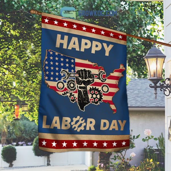 Happy Labor Day American House Garden Flag