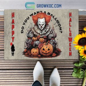 Horror Movies Do You Want A Balloon Happy Halloween Doormat