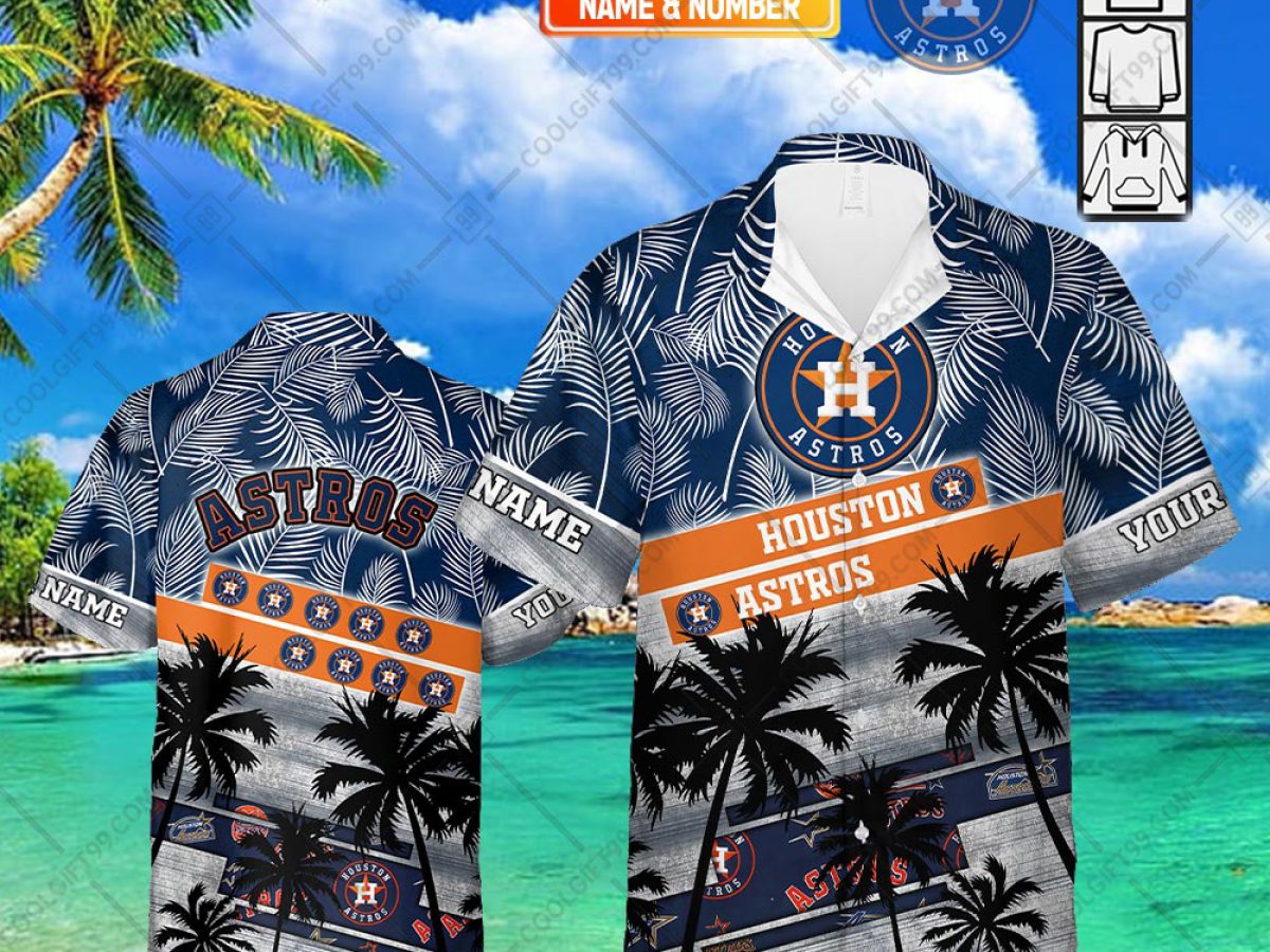 Custom Name Houston Astros MLB Button Up Hawaiian Shirt For Mens