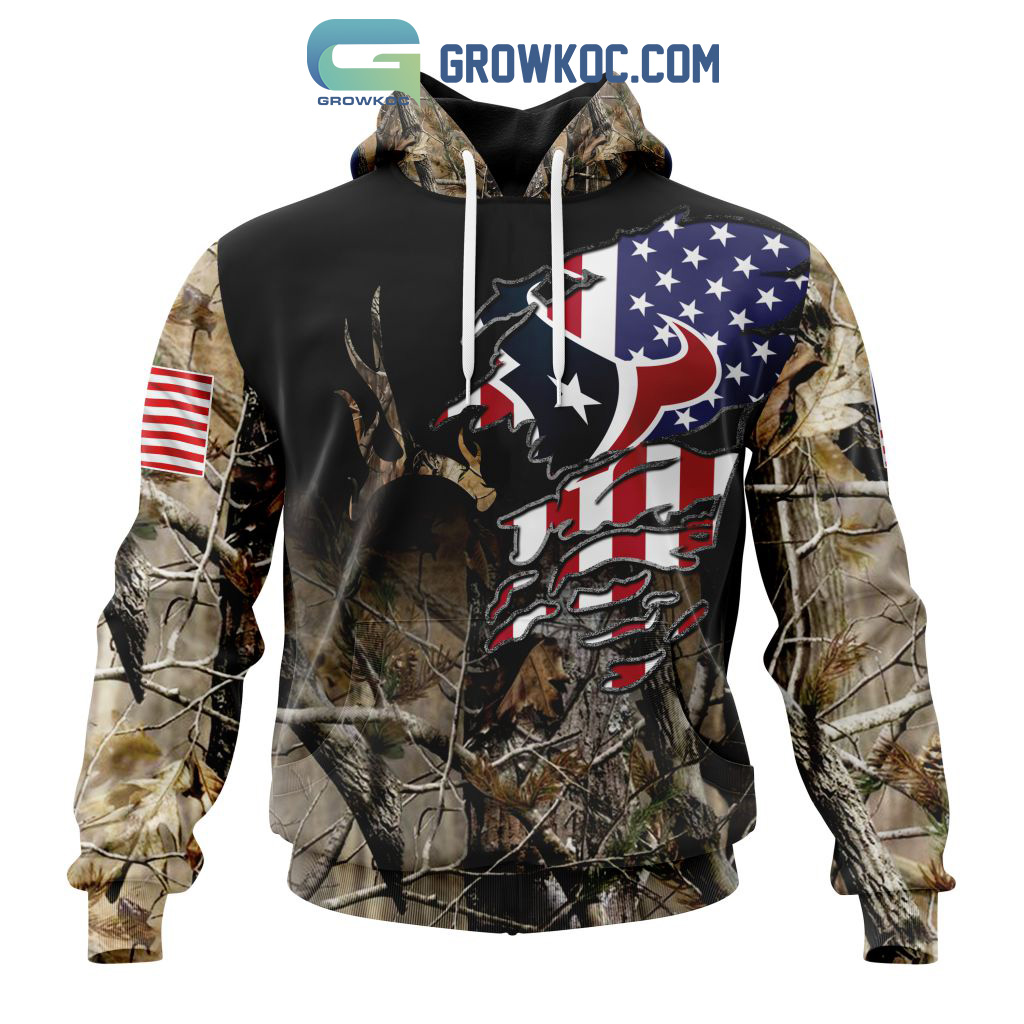 Houston Texans NFL Special Camo Realtree Hunting Personalized Hoodie T Shirt  - Growkoc