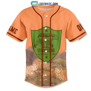 I Love Yellowstone National Park Personalized Baseball Jersey
