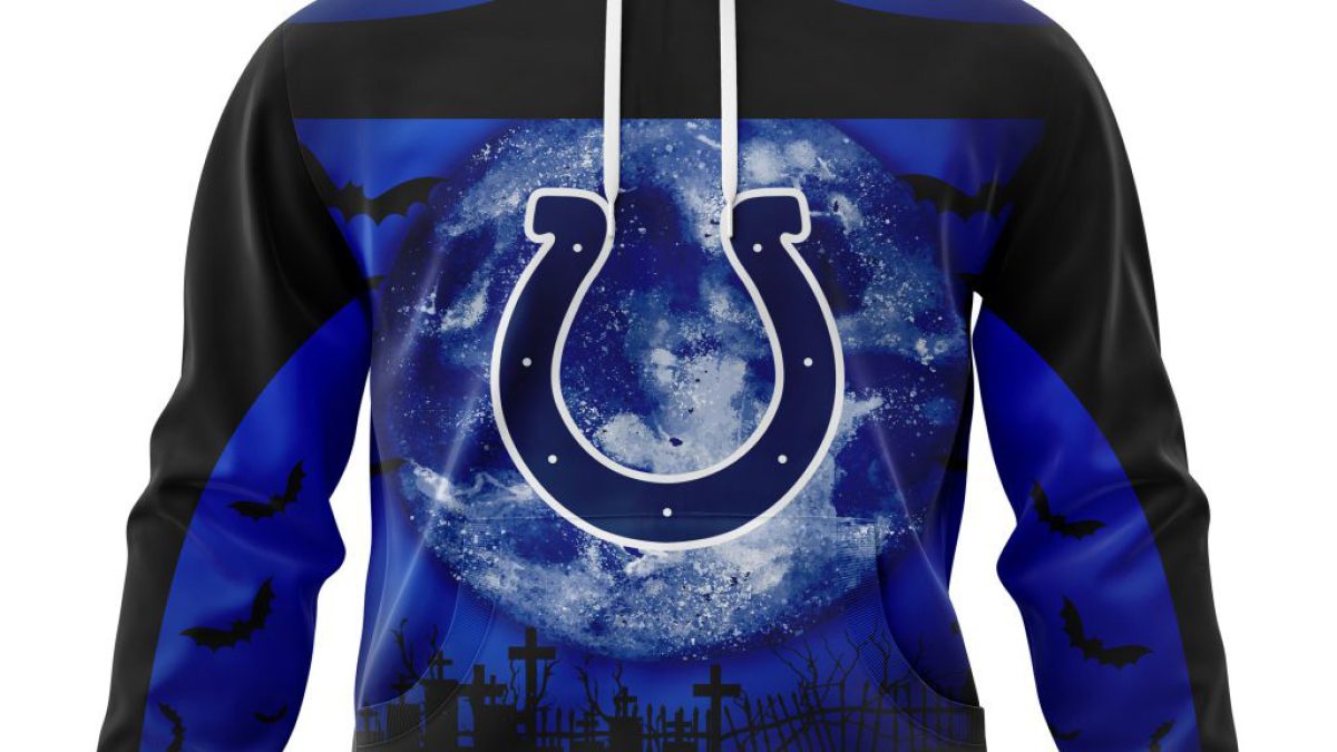 Indianapolis Colts Hoodie 3D cheap Horror night Halloween Pullover NFL