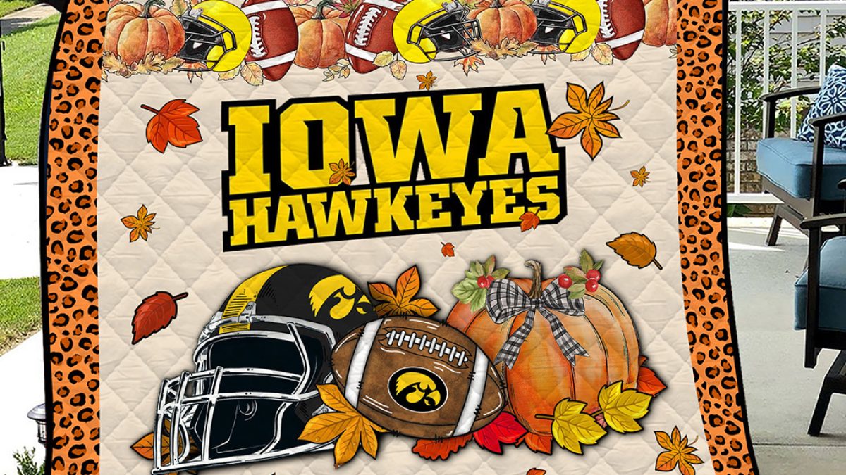 Iowa Hawkeyes NCAA Football Welcome Fall Pumpkin Halloween Fleece