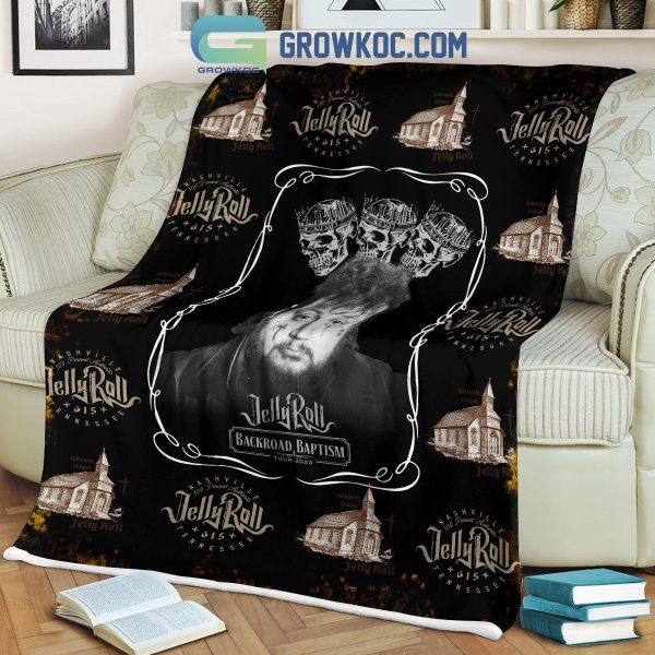 Jelly Roll Backroad Baptism Tour 2023 Nashville Tennessee Fleece Blanket Quilt