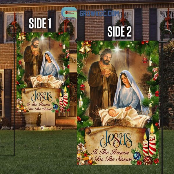 Jesus Is The Reason For The Season Christmas House Garden Flag