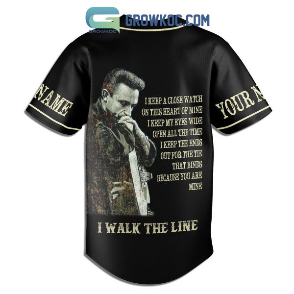 Johnny Cash I Walk The Line Personalized Baseball Jersey