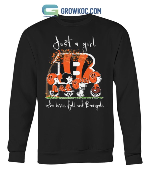 Just A Girl Who Loves Fall And Bengals T Shirt