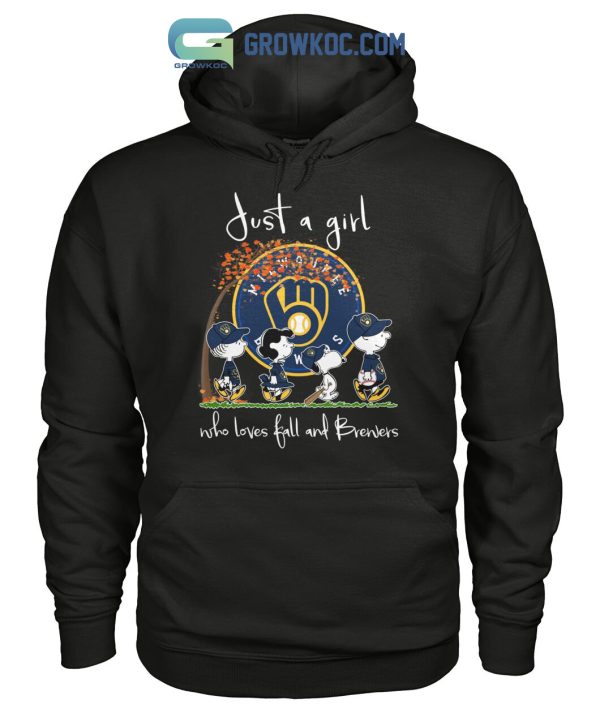 Just A Girl Who Loves Fall And Brewers T Shirt