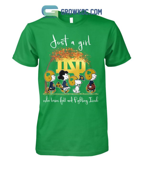 Just A Girl Who Loves Fall And Fighting Irish Shirt Hoodie Sweater