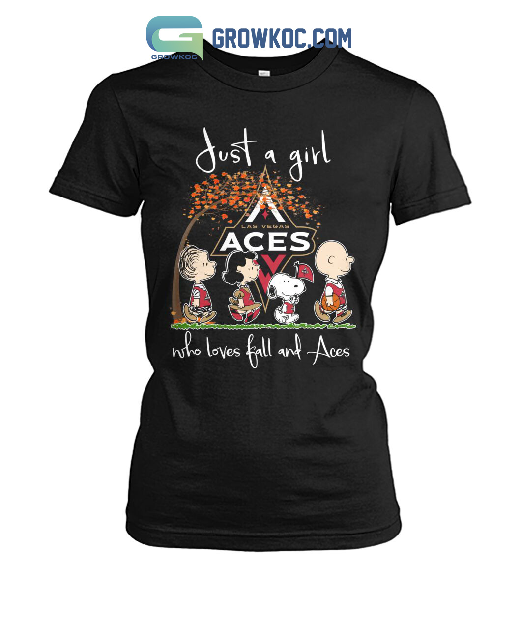 Just A Girl Who Loves Fall And Las Vegas Aces T Shirt - Growkoc