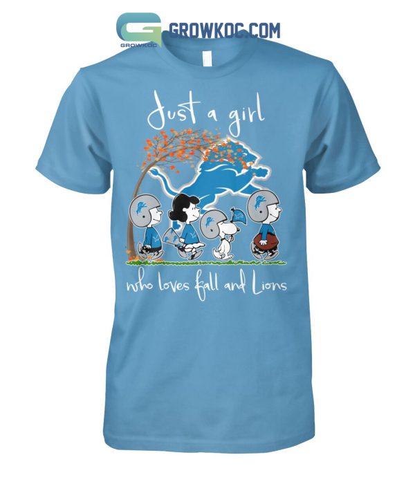 Just A Girl Who Loves Fall And Lions T Shirt