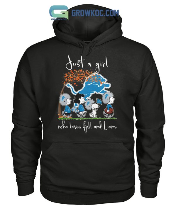 Just A Girl Who Loves Fall And Lions T Shirt