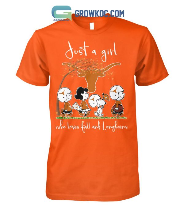 Just A Girl Who Loves Fall And Longhorns T Shirt