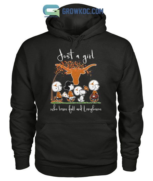 Just A Girl Who Loves Fall And Longhorns T Shirt