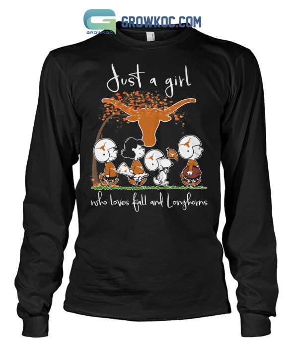 Just A Girl Who Loves Fall And Longhorns T Shirt