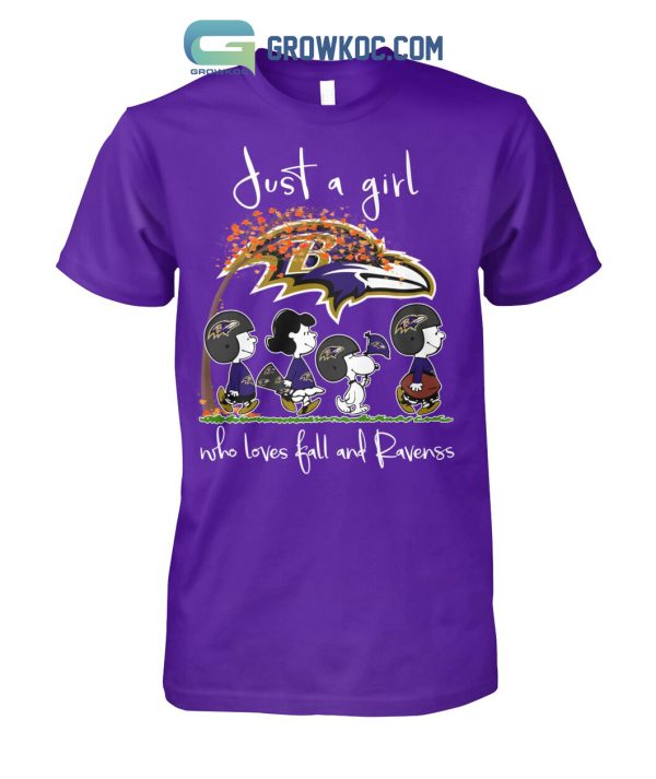 Just A Girl Who Loves Fall And Ravenss T Shirt