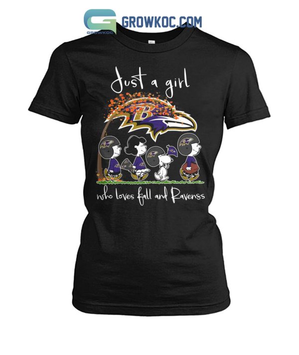 Just A Girl Who Loves Fall And Ravenss T Shirt