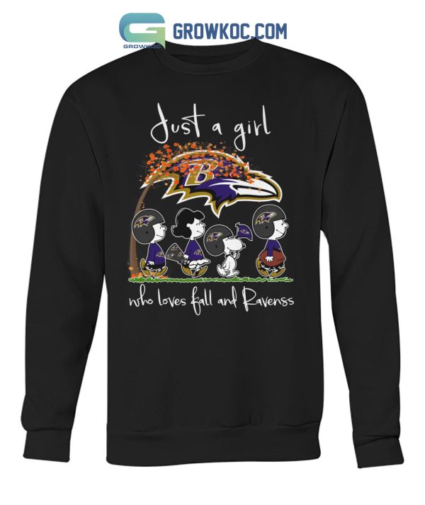 Just A Girl Who Loves Fall And Ravenss T Shirt