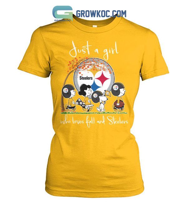 Just A Girl Who Loves Fall And Steelers T Shirt