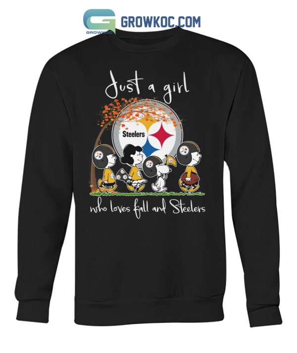 Just A Girl Who Loves Fall And Steelers T Shirt