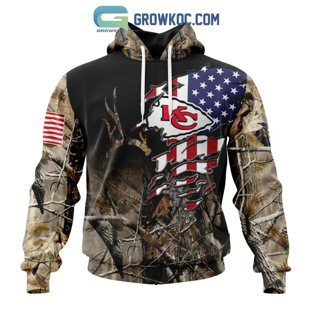 NFL Kansas City Chiefs Camouflage Red Hoodie, Zip Hoodie 3D All Over Print  For Fans