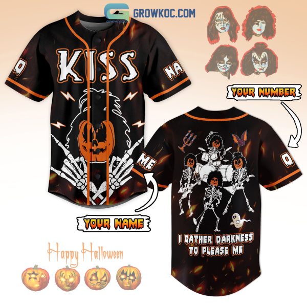 Kiss Band T Gather Darkness To Please Me Halloween Personalized Baseball Jersey