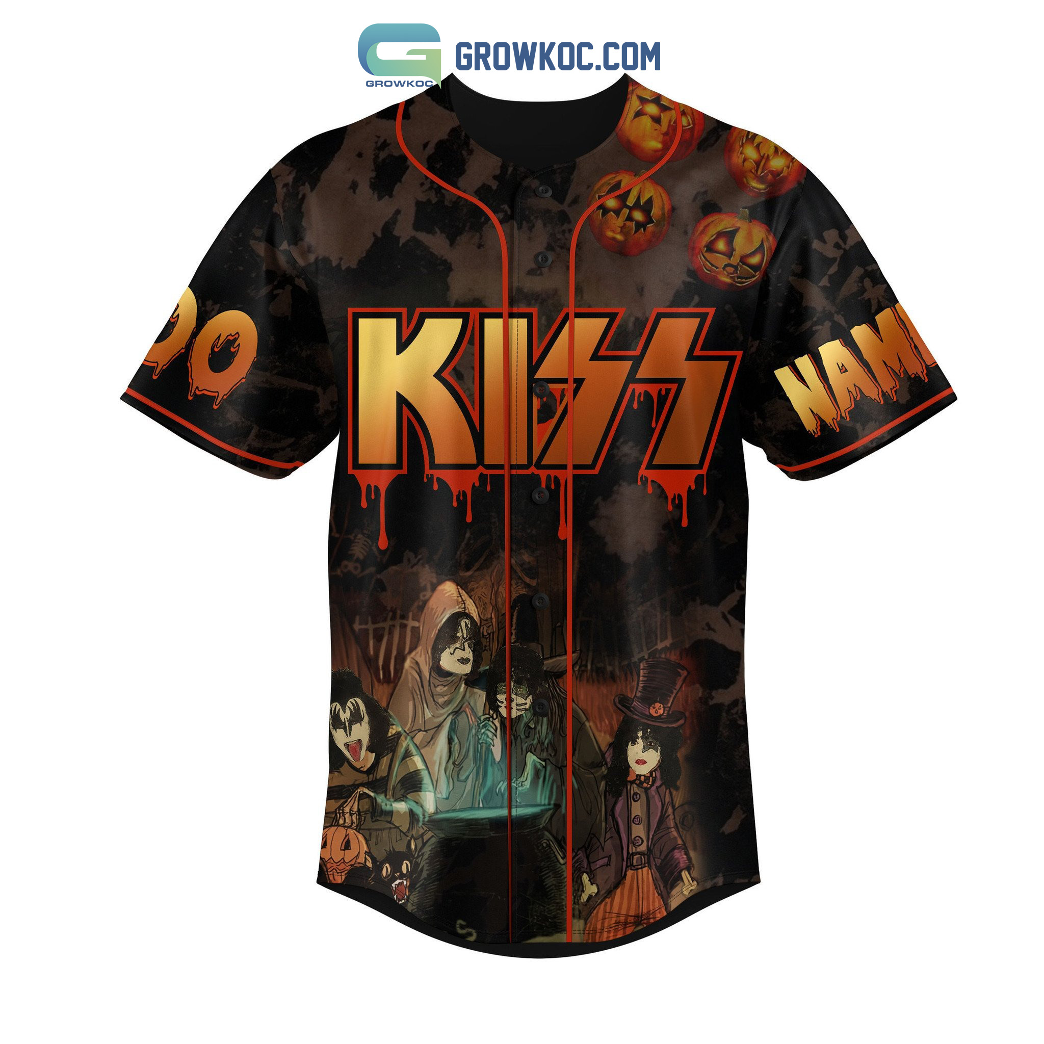 Kiss Band Halloween Feel My Heat Takin' You Higher Burn With Me Heaven's On Fire Personalized Baseball Jersey