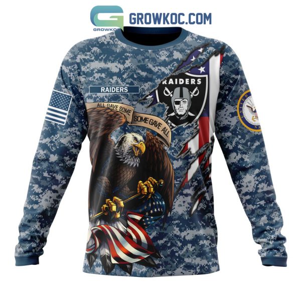 Las Vegas Raiders NFL Honor US Navy Veterans All Gave Some Some Gave All Personalized Hoodie T Shirt