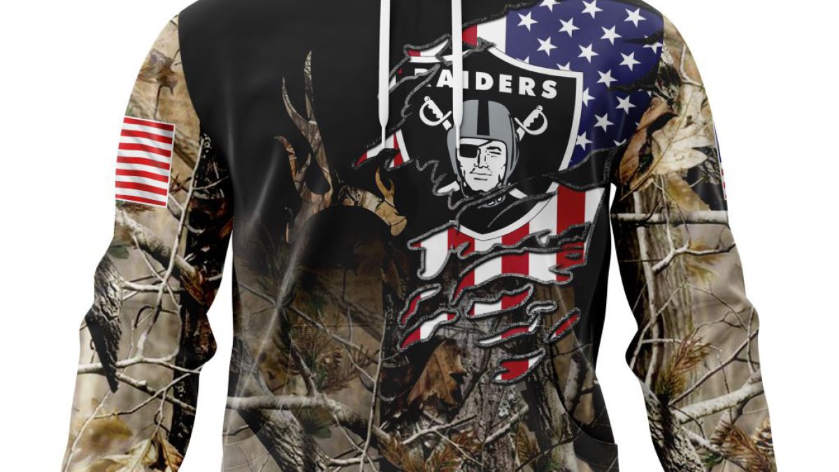 NFL Las Vegas Raiders Crewneck Sweatshirt Camo Hunting Design