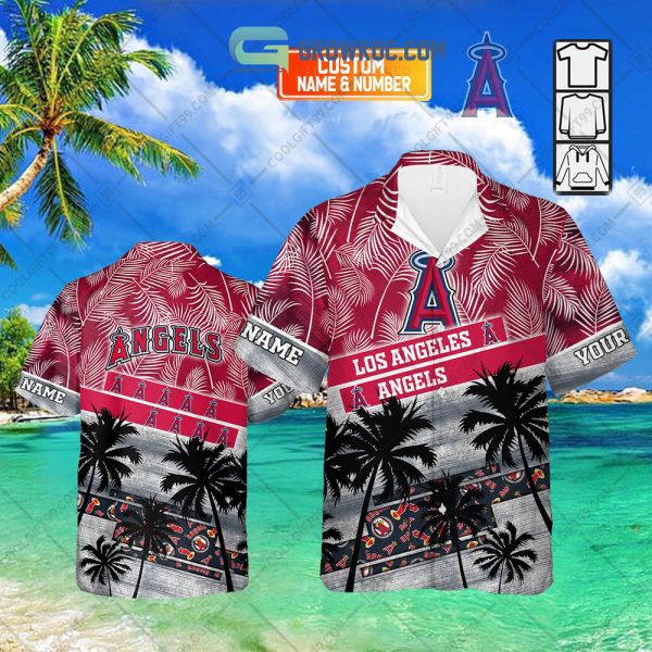 Los Angeles Angels MLB Personalized Palm Tree Hawaiian Shirt